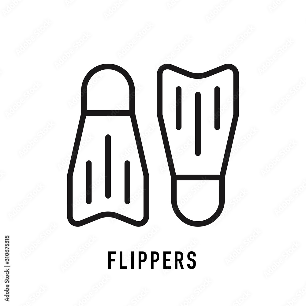 Obraz premium Flippers icon. Vector sign