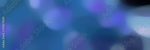 blurred bokeh horizontal background with teal blue, light pastel purple and very dark pink colors and space for text