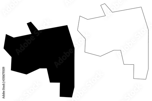 Bender Municipality (Republic of Moldova, Administrative divisions of Moldova) map vector illustration, scribble sketch Bendery or Tighina map