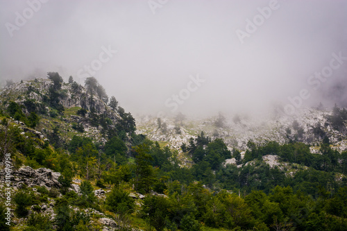 Mountain peak in fog in Kroni i T thores  Albania  Europe