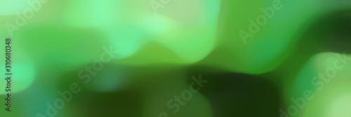 blurred horizontal background with sea green  very dark green and light green colors and space for text or image