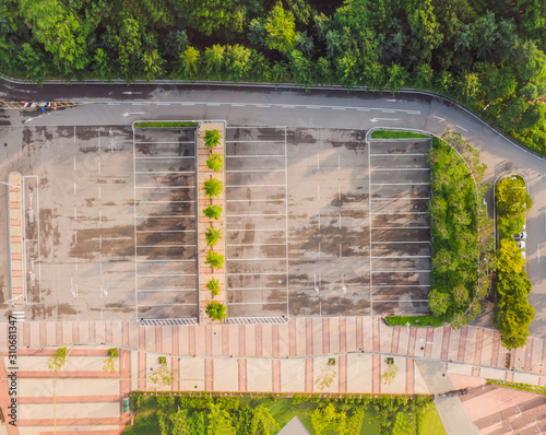 Beautiful Empty parking lots, aerial view. View from above