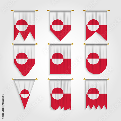 Greenland Flag in Different shapes, Flag of Greenland in Various Shapes