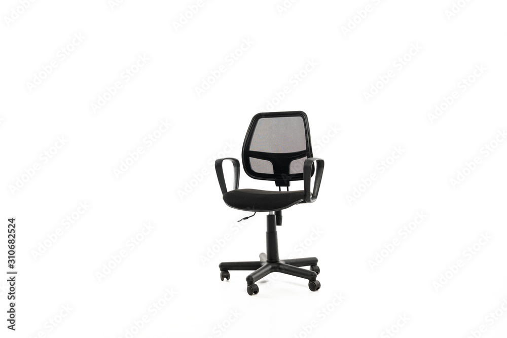 Fototapeta premium Comfortable office chair with copy space isolated on white