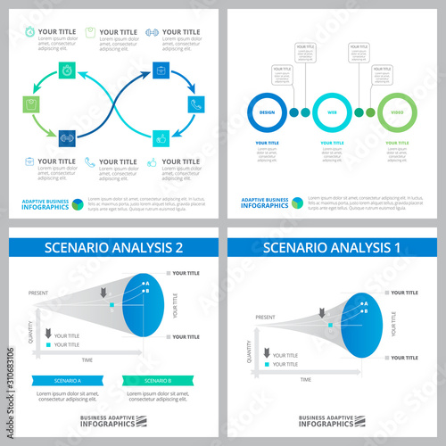Creative graphs set for business project, marketing report