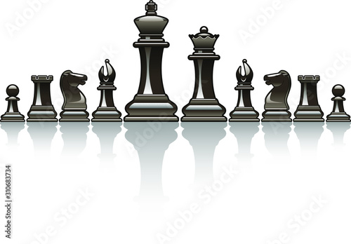Chess pieces reflection