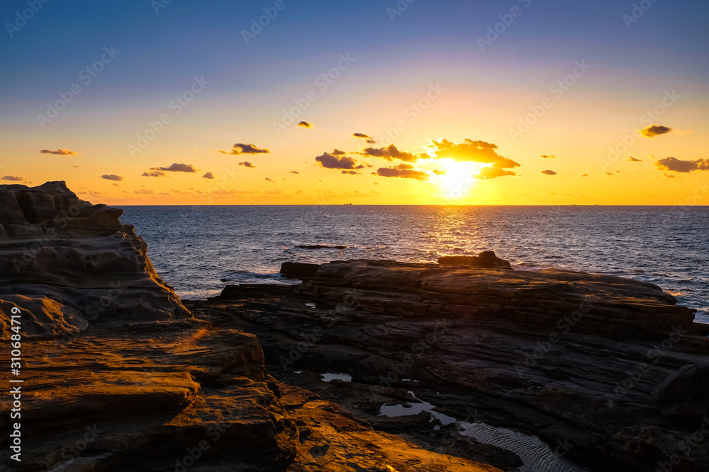 南紀白浜 千畳敷 夕暮れ