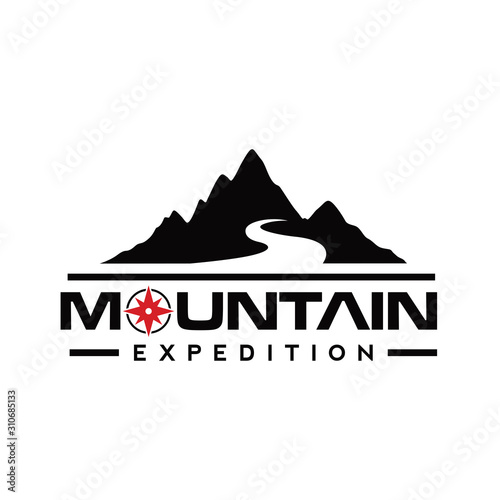 Mountain Logo, Mountain Expedition, Outdoor and Adventure Logo Vector