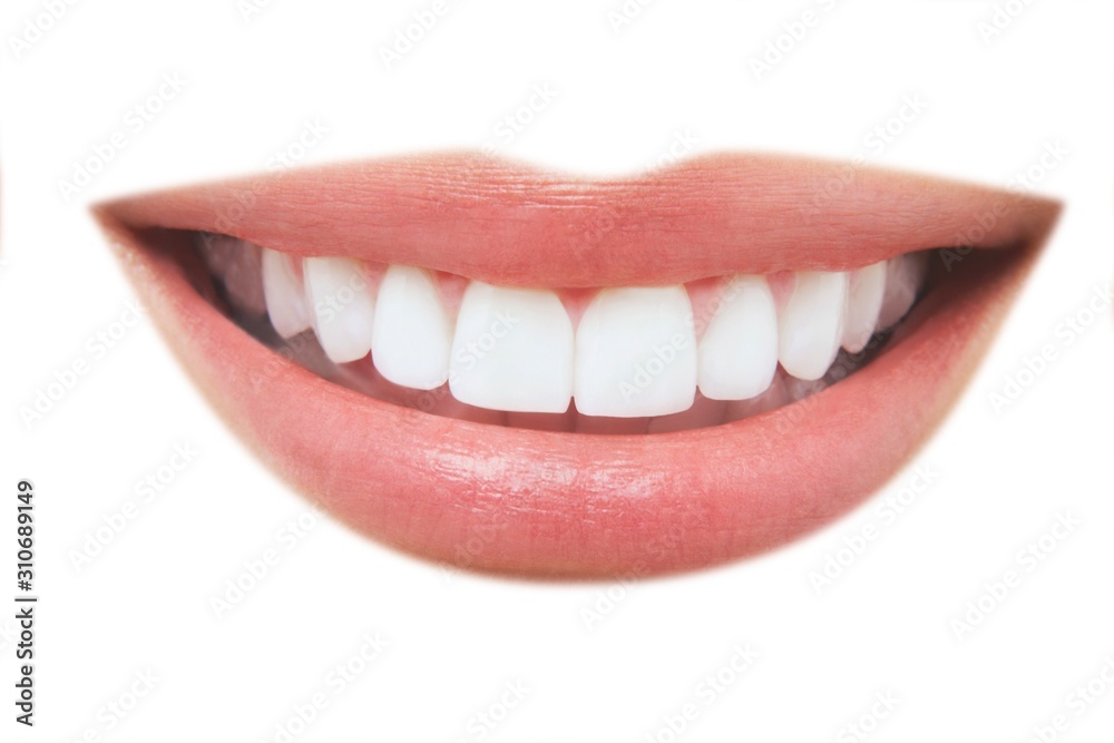 Beautiful Smile With Healthy Teeth - obrazy, fototapety, plakaty 