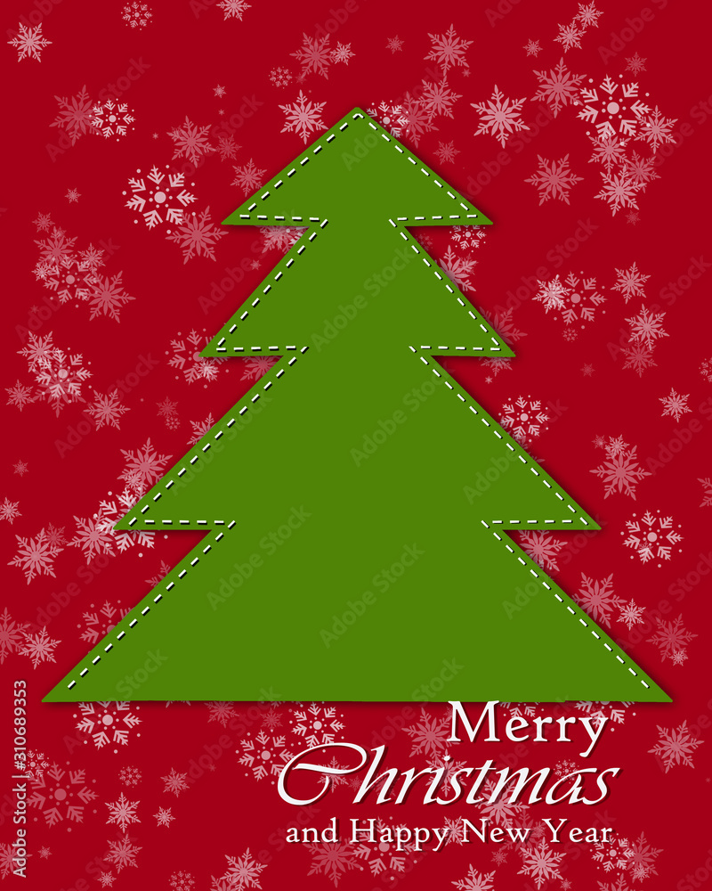 Merry Christmas greeting card with christmas tree. Merry Christmas greeting card with christmas tree.
