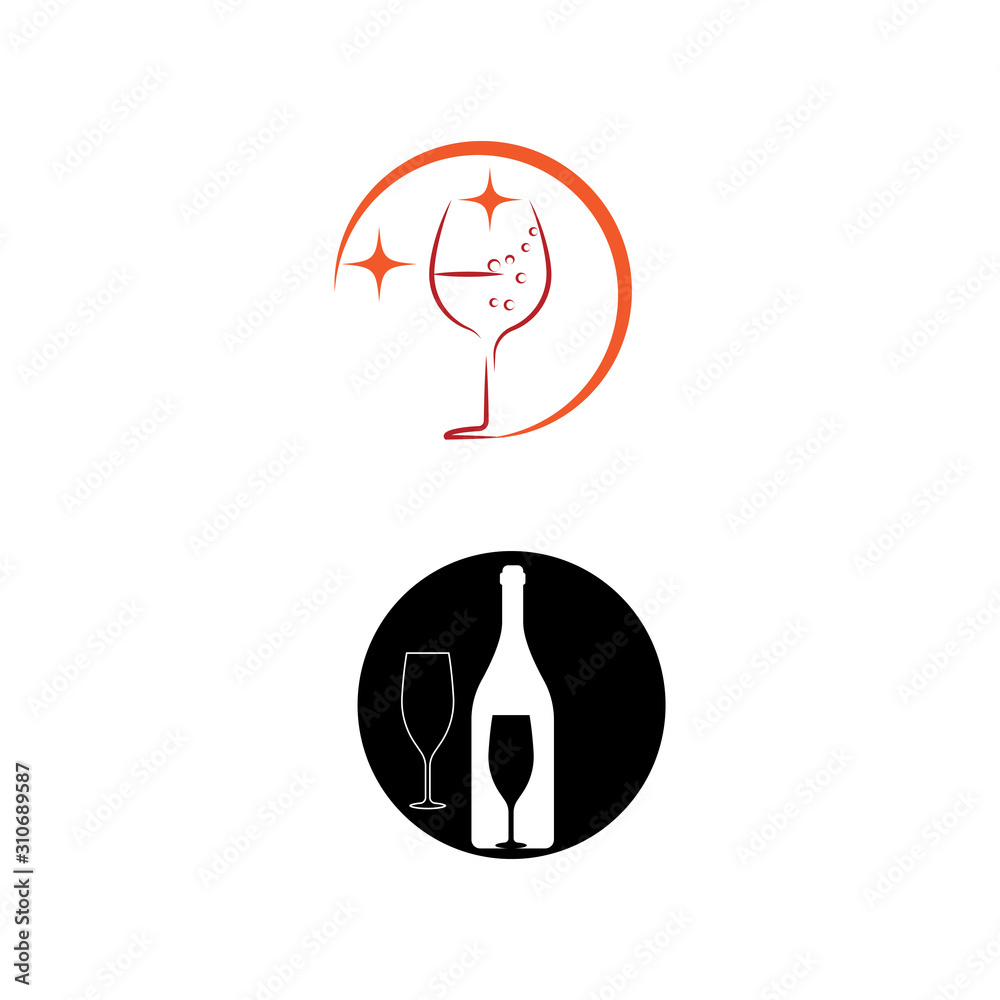 Fototapeta premium Wine Logo Template vector symbol