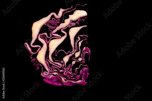 abstraction in the form of an image on an isolated black background macro photography,