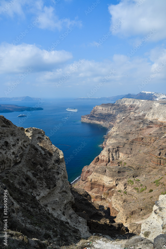 Beautiful seascape on Santorini island Beautiful seascape on Santorini island