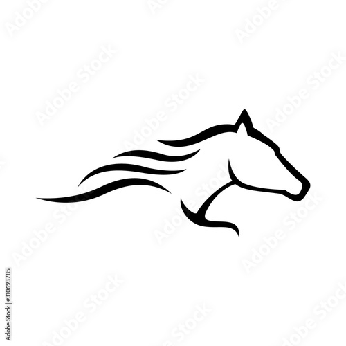 Fototapeta Naklejka Na Ścianę i Meble -  simple abstract logo horse racing