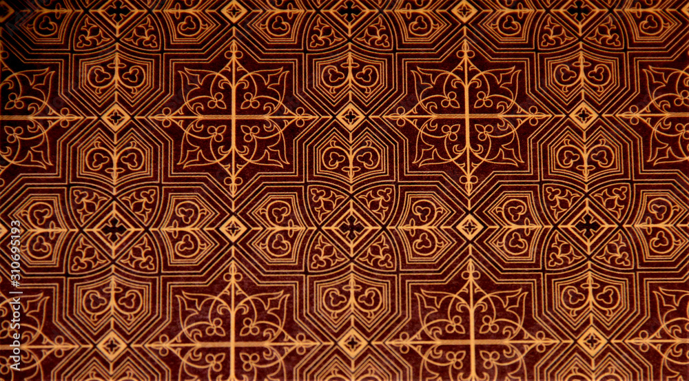 brown texture with crosses and geometric shapes