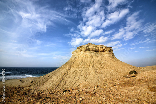 Beautiful cliffs near the city of Zebbug in Xwejni Bay, called Qolla L-Baida. Gozo Island, Malta photo