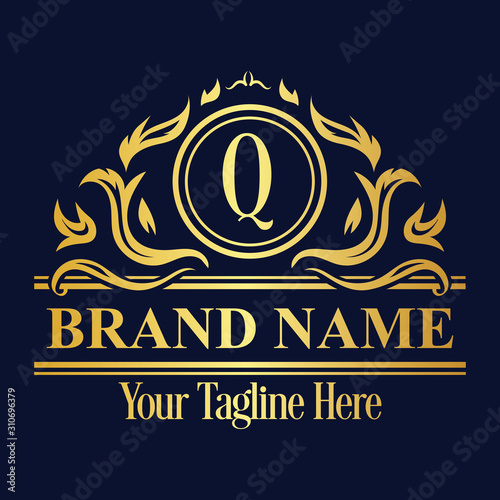 Gradaint Alphabet Luxurious logo, Vintage ornamental luxury logo design template: 100% vector best for t shirt, pillow,mug, sticker and other Printing media photo