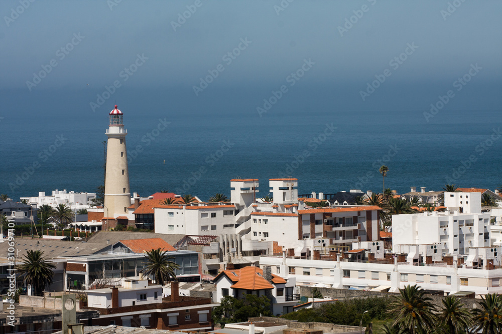 Late afternoon on Punta del Este - Uruguay peninsula with lighthouse.