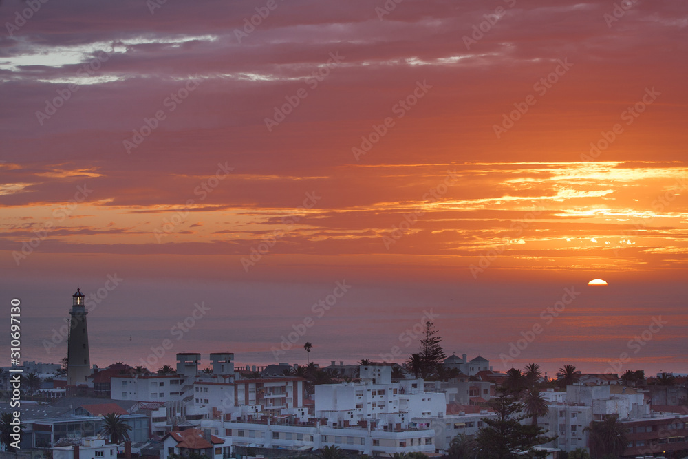 Late afternoon on Punta del Este - Uruguay peninsula with lighthouse.