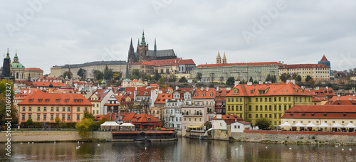 Prague Castle and Vltava river in Prague