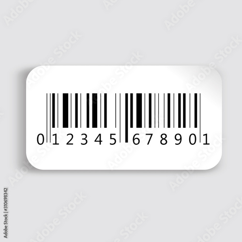 Realistic barcode icon. 