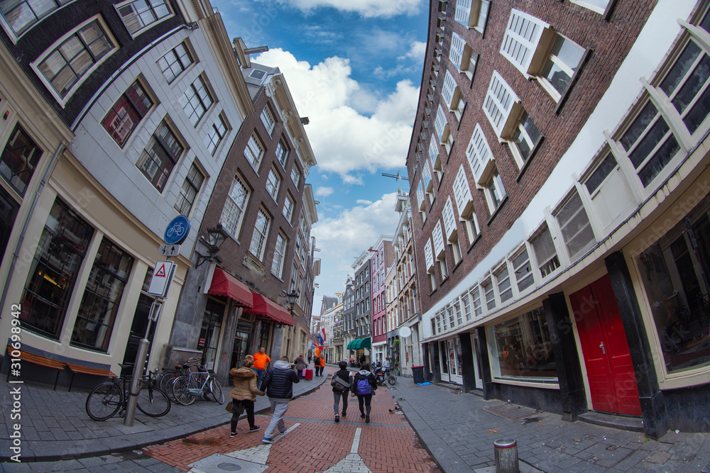 Traditional old buildings in Amsterdam