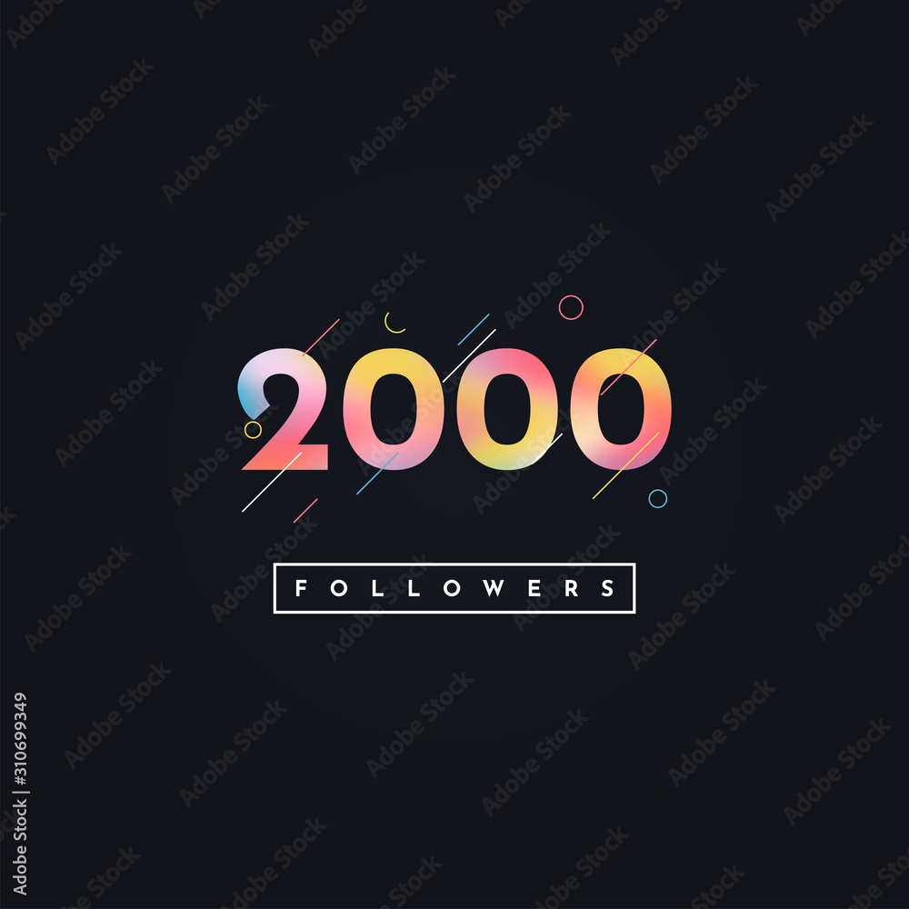 2000 Followers Template Design