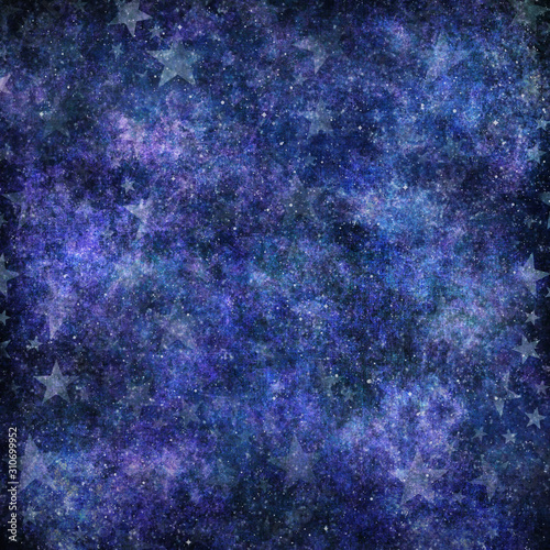 Night Outerspace Sky Abstract Background Illustration with Star Shapes
