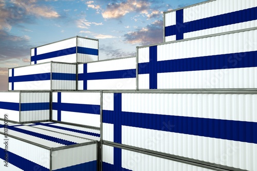 3D illustration Container with flag of Finland © MyCreative