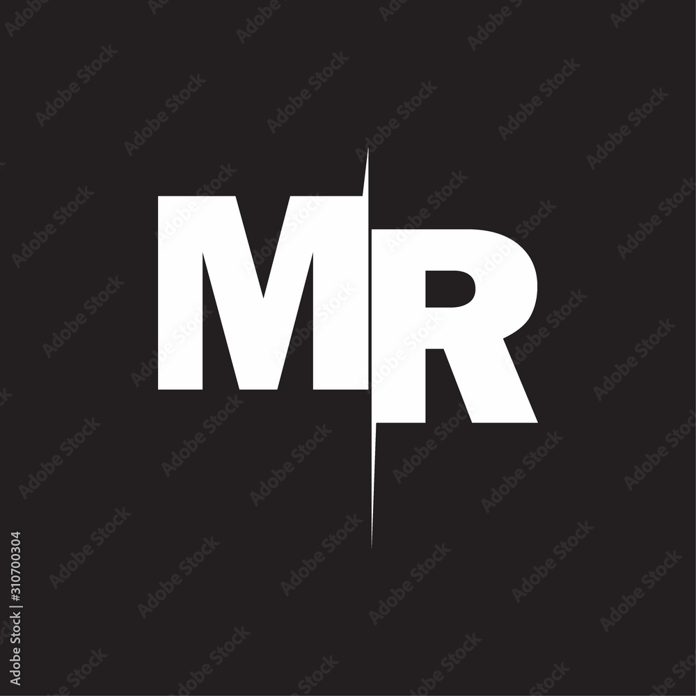 MR Logo Letters black background Stock Vector | Adobe Stock