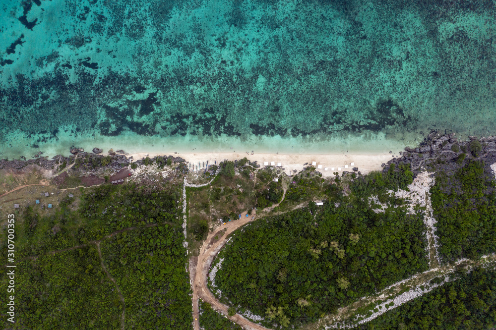 Aerial shot Paradise beach (Sandira beach), Bantayan island, North Cebu, Philippines Aerial shot Paradise beach (Sandira beach), Bantayan island, North Cebu, Philippines