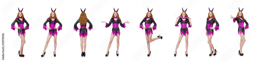 Woman isolated on the white background