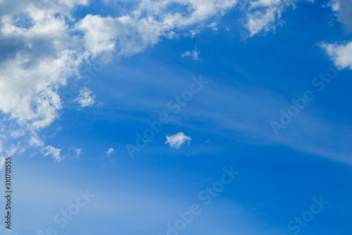 Abstract background  Summer blue sky and white soft moving cloud in sunny day
