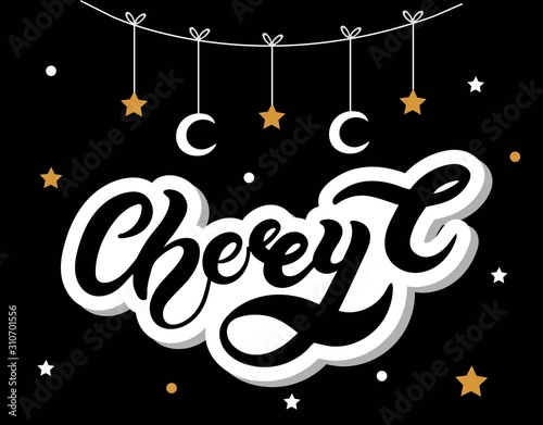 Cheryl. Woman's name. Hand drawn lettering. Vector illustration. Best for Birthday banner photo