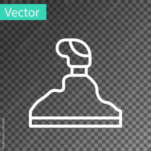 White line Gear shifter icon isolated on transparent background. Transmission icon. Vector Illustration