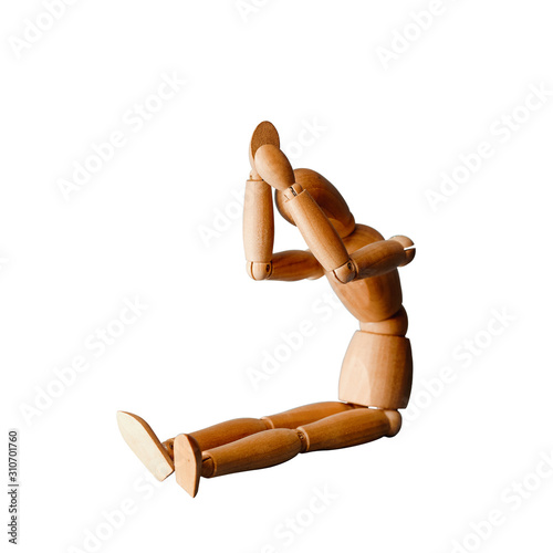 Violence and manipulation. sad wooden dummy