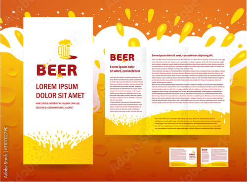 Tri-fold cover brochure beer splash