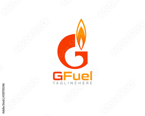 GFuel Awesome burning gas Fuel logo design template