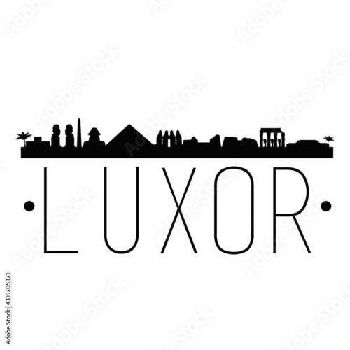 Luxor Egypt. City Skyline. Silhouette City. Design Vector. Famous Monuments.