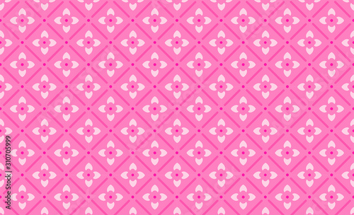 Seamless flower pattern on pink background.