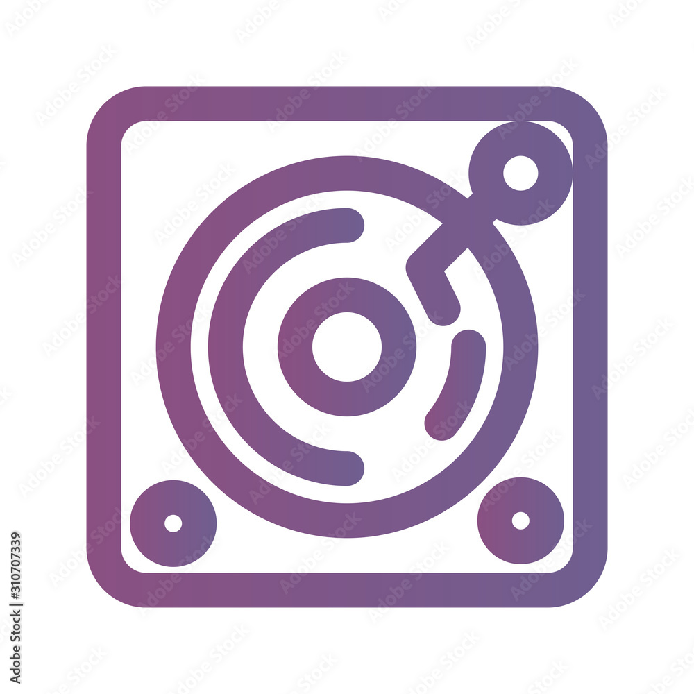 Icon record player in lineal gradient style. vector illustration and editable stroke. Isolated on white background. Icon record player in lineal gradient style. vector illustration and editable stroke. Isolated on white background.