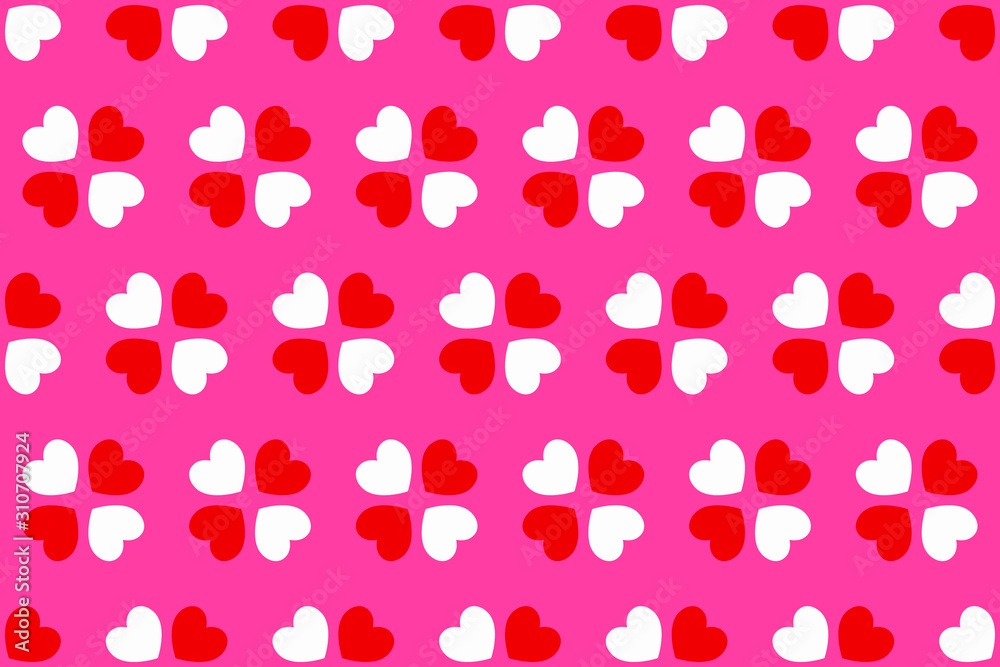 Vector seamless pattern illustration design on the theme of Valentines Day on February 14th. For printing on paper, wallpaper, covers, textiles, fabrics, for decoration, decoupage, and other.