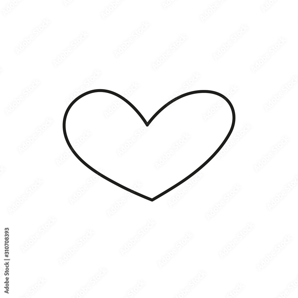 Hand drawn black heart on white background. Vector illustration. Scribble heart. Love concept for Valentine's Day