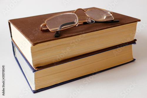 book and glasses