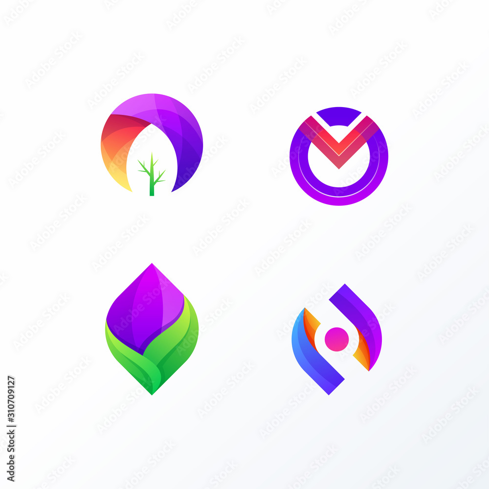 colorful abstract logo set ready to use colorful abstract logo set ready to use