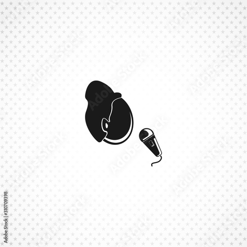 singer icon. Man with microphone vector icon on white background