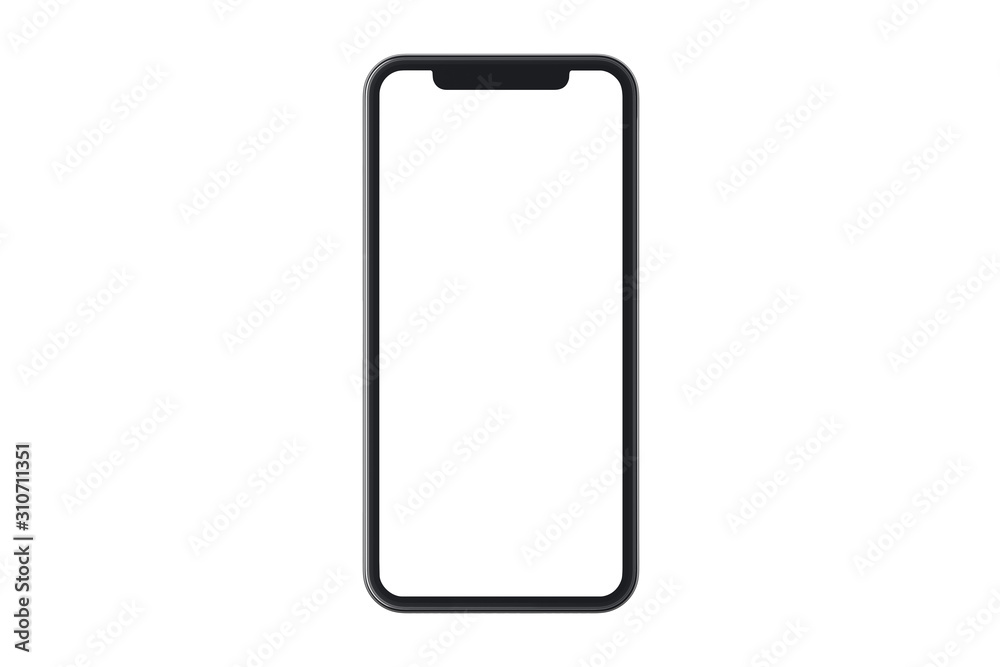 Smartphone moderno com tela branca