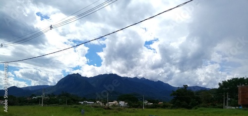 landscape with blue sky and clouds