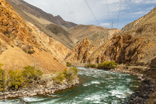 Kokemeren river, Djumgal Kyrgyzstan, beautiful mountain landscape