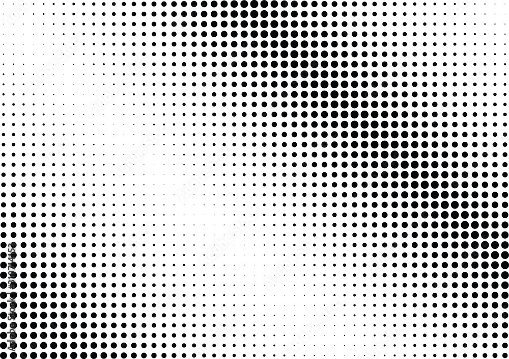 Abstract halftone dotted background. Monochrome pattern with dot and circles.  Vector modern futuristic texture for posters, sites, business cards, cover postcards, interior design, labels, stickers.